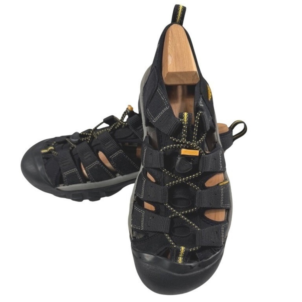 Keen Newport H2 Mens Black Yellow Waterproof Hiking Sport Water Sandals Shoes